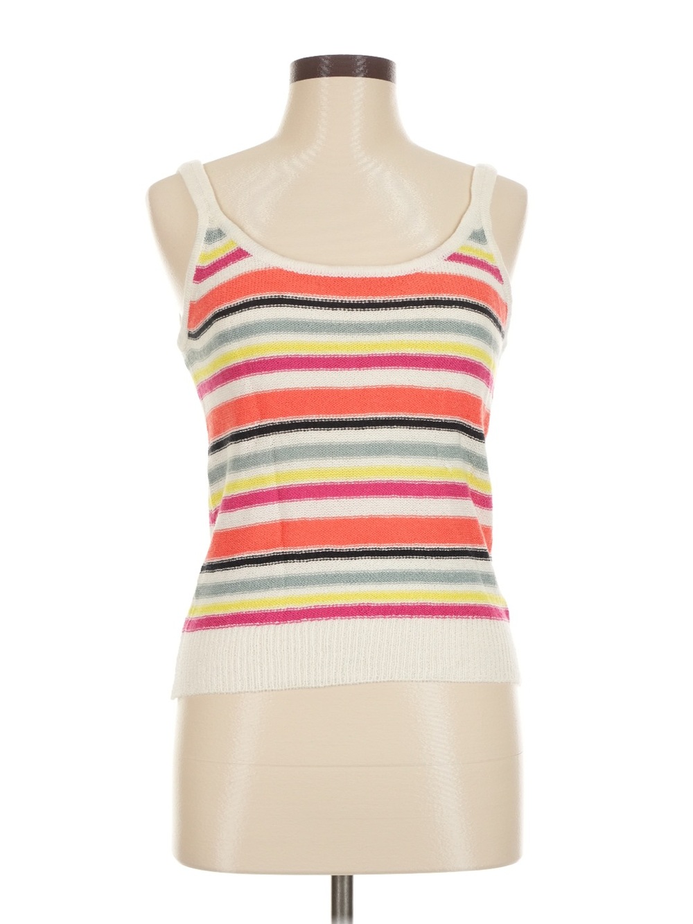cupcakes & cashmere Coral, Pink & Yellow Striped Tank
